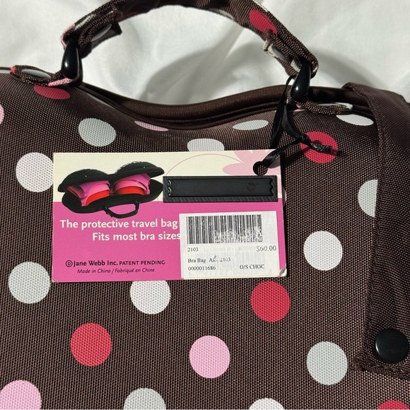 Bra(g) “The Bra Bag” – Hard Shell Travel Case – Polka Dot – Brown/Pink/White - Picture 4 of 12